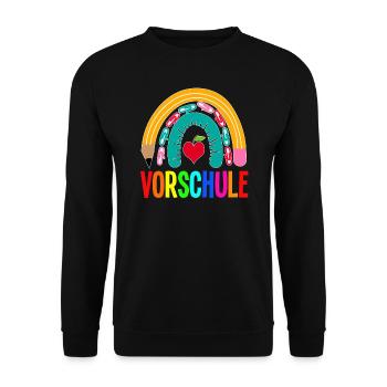 Vorschule Regenbogen Vorschulkind Geschenk - Unisex Pullover - Schwarz - Vorne - Alina (178cm) & Michal (187cm)