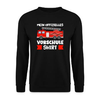 Vorschule Feuerwehr Vorschulkind Geschenk - Unisex Pullover - Schwarz - Vorne - Alina (178cm) & Michal (187cm)