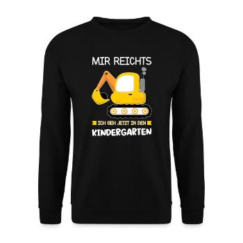 Kindergarten Bagger Kindergartenkind Geschenk - Unisex Pullover - Schwarz - Vorne - Alina (178cm) & Michal (187cm)