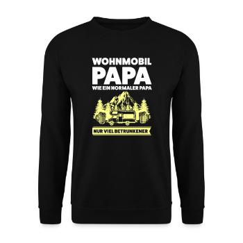 Camper Papa Wohnmobil Geschenk - Unisex Pullover - Schwarz - Vorne - Alina (178cm) & Michal (187cm)