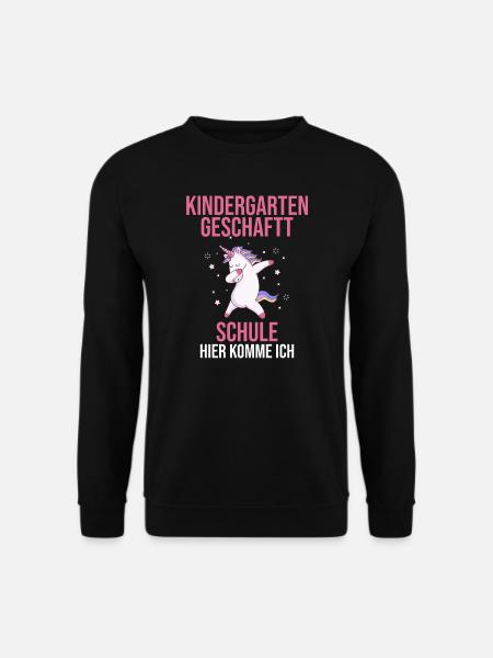 Schulkind Einhorn Schulstart Geschenk - Unisex Pullover - Schwarz