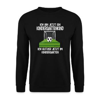 Kindergarten Fußball Kindergartenanfänger Geschenk - Unisex Pullover - Schwarz - Vorne - Alina (178cm) & Michal (187cm)