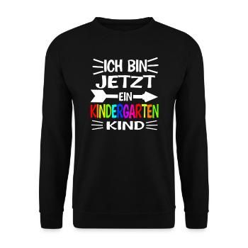 Kindergarten Anfang Kita-Start Geschenk - Unisex Pullover - Schwarz - Vorne - Alina (178cm) & Michal (187cm)