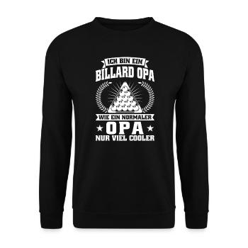 billardspieler Opa Billard Billard Spiel Geschenk - Unisex Pullover - Schwarz - Vorne - Alina (178cm) & Michal (187cm)