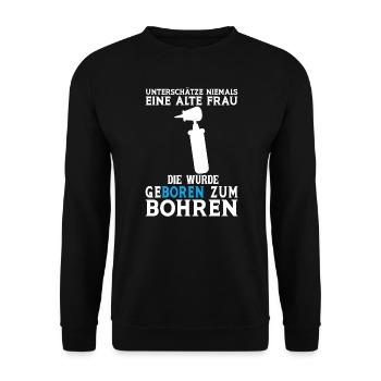Zahn Zahnarzt Bohren Zahn Geschenk - Unisex Pullover - Schwarz - Vorne - Alina (178cm) & Michal (187cm)
