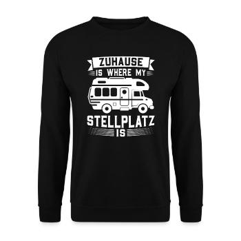 Campen camper Wanderung Geschenk - Unisex Pullover - Schwarz - Vorne - Alina (178cm) & Michal (187cm)