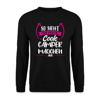 Campen camper Wanderung Geschenk - Unisex Pullover - Schwarz - Vorne - Alina (178cm) & Michal (187cm)