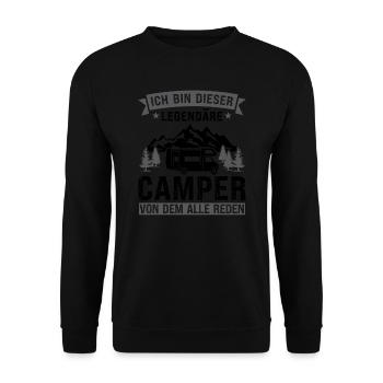 Campen camper Wanderung Geschenk - Unisex Pullover - Schwarz - Vorne - Alina (178cm) & Michal (187cm)