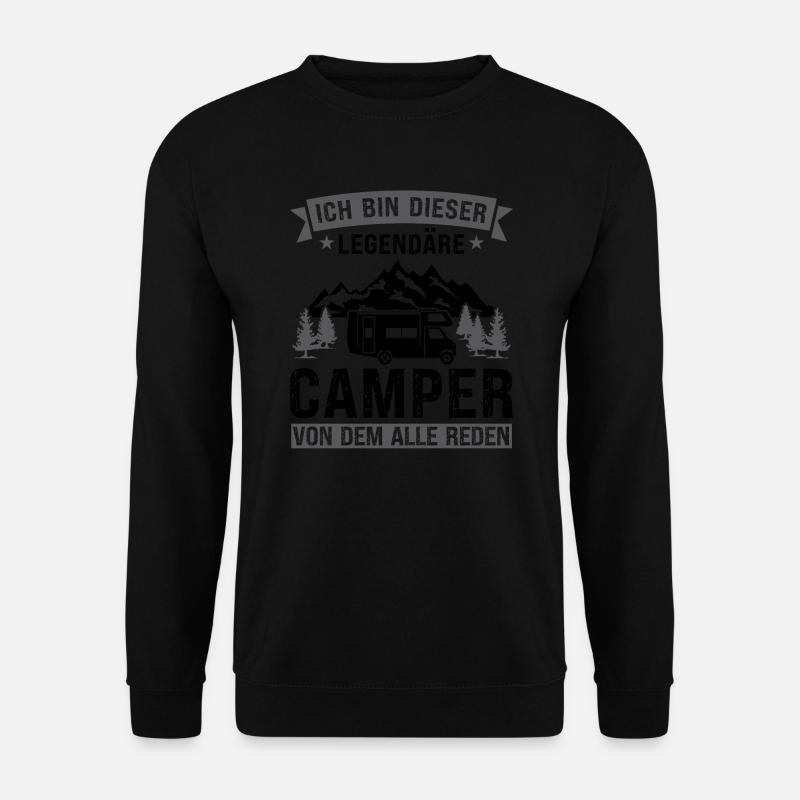 Campen camper Wanderung Geschenk - Unisex Pullover - Schwarz