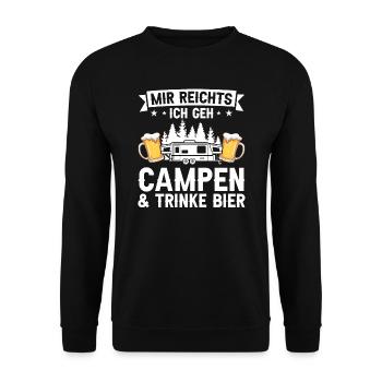 Campen Bier Camping & bier Bier Geschenk - Unisex Pullover - Schwarz - Vorne - Alina (178cm) & Michal (187cm)