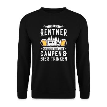 Campen Bier Camping & bier Bier Geschenk - Unisex Pullover - Schwarz - Vorne - Alina (178cm) & Michal (187cm)
