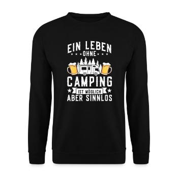 Campen Bier Camping & bier Bier Geschenk - Unisex Pullover - Schwarz - Vorne - Alina (178cm) & Michal (187cm)