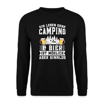 Campen Bier Camping & bier Bier Geschenk - Unisex Pullover - Schwarz - Vorne - Alina (178cm) & Michal (187cm)