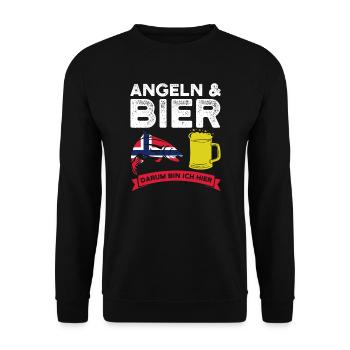 Angler Norwegisch Angeln Norwegen Norwegen Gesche - Unisex Pullover - Schwarz - Vorne - Alina (178cm) & Michal (187cm)