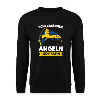 Schwedisch Angler Angeln Schweden Geschenk - Unisex Pullover - Schwarz - Vorne - Alina (178cm) & Michal (187cm)