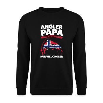Angler Norwegisch Angeln Norwegen Geschenk - Unisex Pullover - Schwarz - Vorne - Alina (178cm) & Michal (187cm)
