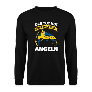 Schwedisch Angler Angeln Schweden Geschenk - Unisex Pullover - Schwarz - Vorne - Alina (178cm) & Michal (187cm)