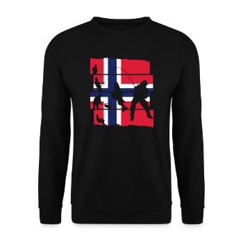 Angler Norwegisch Angeln Norwegen Norwegen Gesche - Unisex Pullover - Schwarz - Vorne - Alina (178cm) & Michal (187cm)