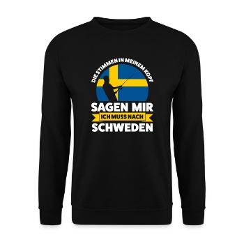 Schwedisch Angler Angeln Schweden Geschenk - Unisex Pullover - Schwarz - Vorne - Alina (178cm) & Michal (187cm)