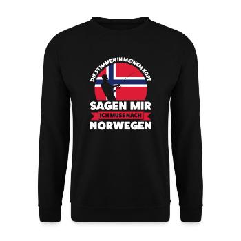 Angler Norwegisch Angeln Norwegen Geschenk - Unisex Pullover - Schwarz - Vorne - Alina (178cm) & Michal (187cm)