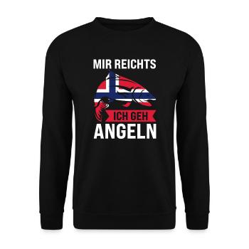 Angler Norwegisch Angeln Norwegen Geschenk - Unisex Pullover - Schwarz - Vorne - Alina (178cm) & Michal (187cm)