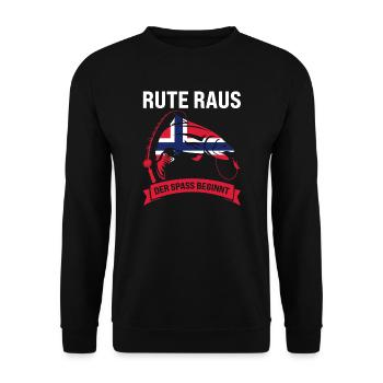 Angler Norwegisch Angeln Norwegen Geschenk - Unisex Pullover - Schwarz - Vorne - Alina (178cm) & Michal (187cm)