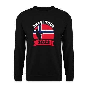 Angler Norwegisch Angeln Norwegen Geschenk - Unisex Pullover - Schwarz - Vorne - Alina (178cm) & Michal (187cm)