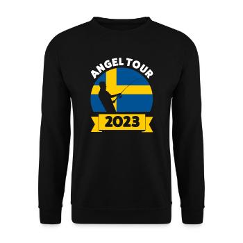 Schwedisch Angler Angeln Schweden Geschenk - Unisex Pullover - Schwarz - Vorne - Alina (178cm) & Michal (187cm)