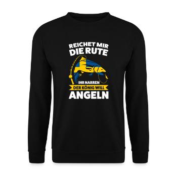 Schwedisch Angler Angeln Schweden Geschenk - Unisex Pullover - Schwarz - Vorne - Alina (178cm) & Michal (187cm)