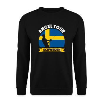 Schwedisch Angler Angeln Schweden Geschenk - Unisex Pullover - Schwarz - Vorne - Alina (178cm) & Michal (187cm)