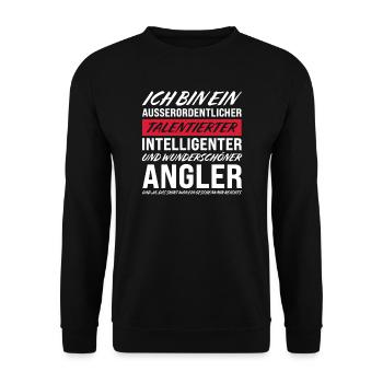 Angler Norwegisch Angeln Norwegen Geschenk - Unisex Pullover - Schwarz - Vorne - Alina (178cm) & Michal (187cm)