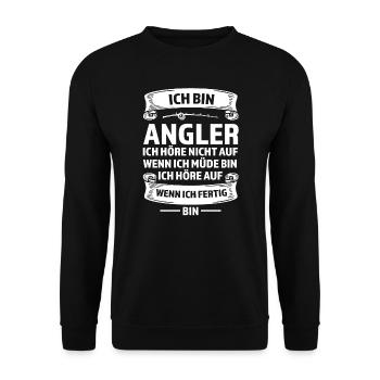Angeln Fisch Fischer Angler Angeln Geschenk - Unisex Pullover - Schwarz - Vorne - Alina (178cm) & Michal (187cm)