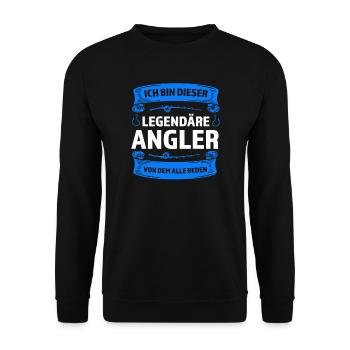 Angeln Fisch Fischer Angler Angeln Geschenk - Unisex Pullover - Schwarz - Vorne - Alina (178cm) & Michal (187cm)