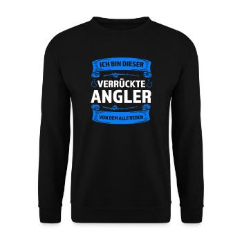 Angeln Fisch Fischer Angler Angeln Geschenk - Unisex Pullover - Schwarz - Vorne - Alina (178cm) & Michal (187cm)