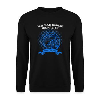 Angeln Fisch Fischer Angler Angeln Geschenk - Unisex Pullover - Schwarz - Vorne - Alina (178cm) & Michal (187cm)