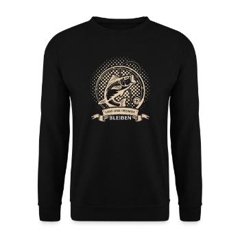 Angeln Fisch Fischer Angler Angeln Geschenk - Unisex Pullover - Schwarz - Vorne - Alina (178cm) & Michal (187cm)