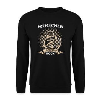 Angeln Fisch Fischer Angler Angeln Geschenk - Unisex Pullover - Schwarz - Vorne - Alina (178cm) & Michal (187cm)
