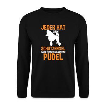 Pudel Hund Hundehalter Geschenk - Unisex Pullover - Schwarz - Vorne - Alina (178cm) & Michal (187cm)