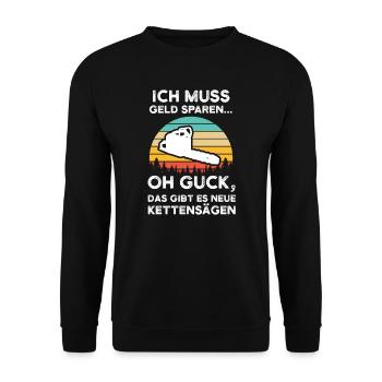 Baumkletterer Arborist Baumpfleger Geschenk - Unisex Pullover - Schwarz - Vorne - Alina (178cm) & Michal (187cm)