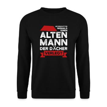 Dachdecker Beruf Dachdecken Geschenk - Unisex Pullover - Schwarz - Vorne - Alina (178cm) & Michal (187cm)