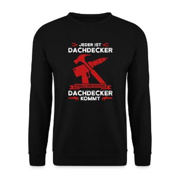 Dachdecker Beruf Dachdeckerei Geschenk - Unisex Pullover - Schwarz - Vorne - Alina (178cm) & Michal (187cm)