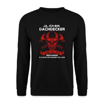 Dachdecker Beruf Dachdeckerei Geschenk - Unisex Pullover - Schwarz - Vorne - Alina (178cm) & Michal (187cm)