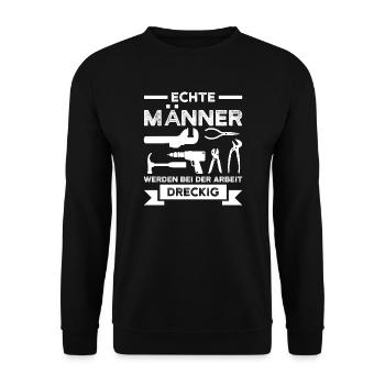 Dachdecker Beruf Dachdecken Geschenk - Unisex Pullover - Schwarz - Vorne - Alina (178cm) & Michal (187cm)