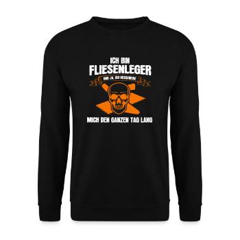 Fliesenleger Beruf Fliesenverlegung Geschenk - Unisex Pullover - Schwarz - Vorne - Alina (178cm) & Michal (187cm)