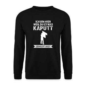 Fliesenleger Beruf Fliesenlegen Geschenk - Unisex Pullover - Schwarz - Vorne - Alina (178cm) & Michal (187cm)