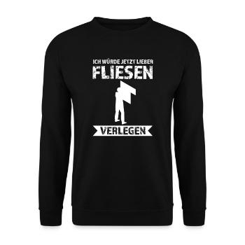 Fliesenleger Beruf Fliesenverlegung Geschenk - Unisex Pullover - Schwarz - Vorne - Alina (178cm) & Michal (187cm)