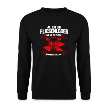 Fliesenleger Beruf Fliesenverlegung Geschenk - Unisex Pullover - Schwarz - Vorne - Alina (178cm) & Michal (187cm)