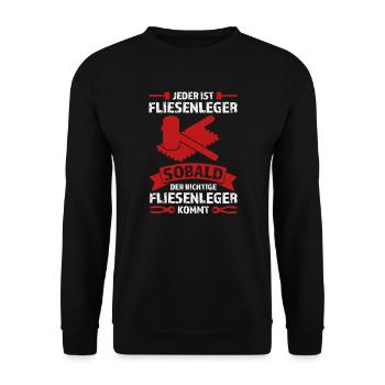 Fliesenleger Beruf Plattenleger Geschenk - Unisex Pullover - Schwarz - Vorne - Alina (178cm) & Michal (187cm)