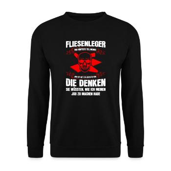 Fliesenleger Beruf Fliesenlegen Geschenk - Unisex Pullover - Schwarz - Vorne - Alina (178cm) & Michal (187cm)