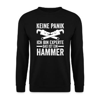 Klempner Beruf Installateur Geschenk - Unisex Pullover - Schwarz - Vorne - Alina (178cm) & Michal (187cm)